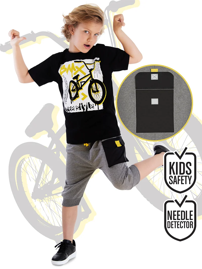 MSHB&G Bicycle Boy T-shirt&Capri Pants Set